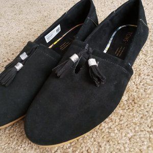 Tassel Alpargatas Black Suede Toms